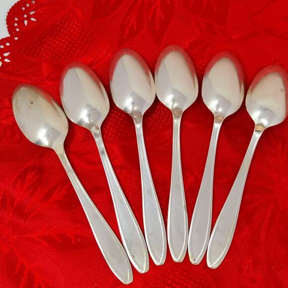 6X Tsp Antique Rogers Bros IS Silhouette Silver Plated Teaspoons - Picture 8 of 12